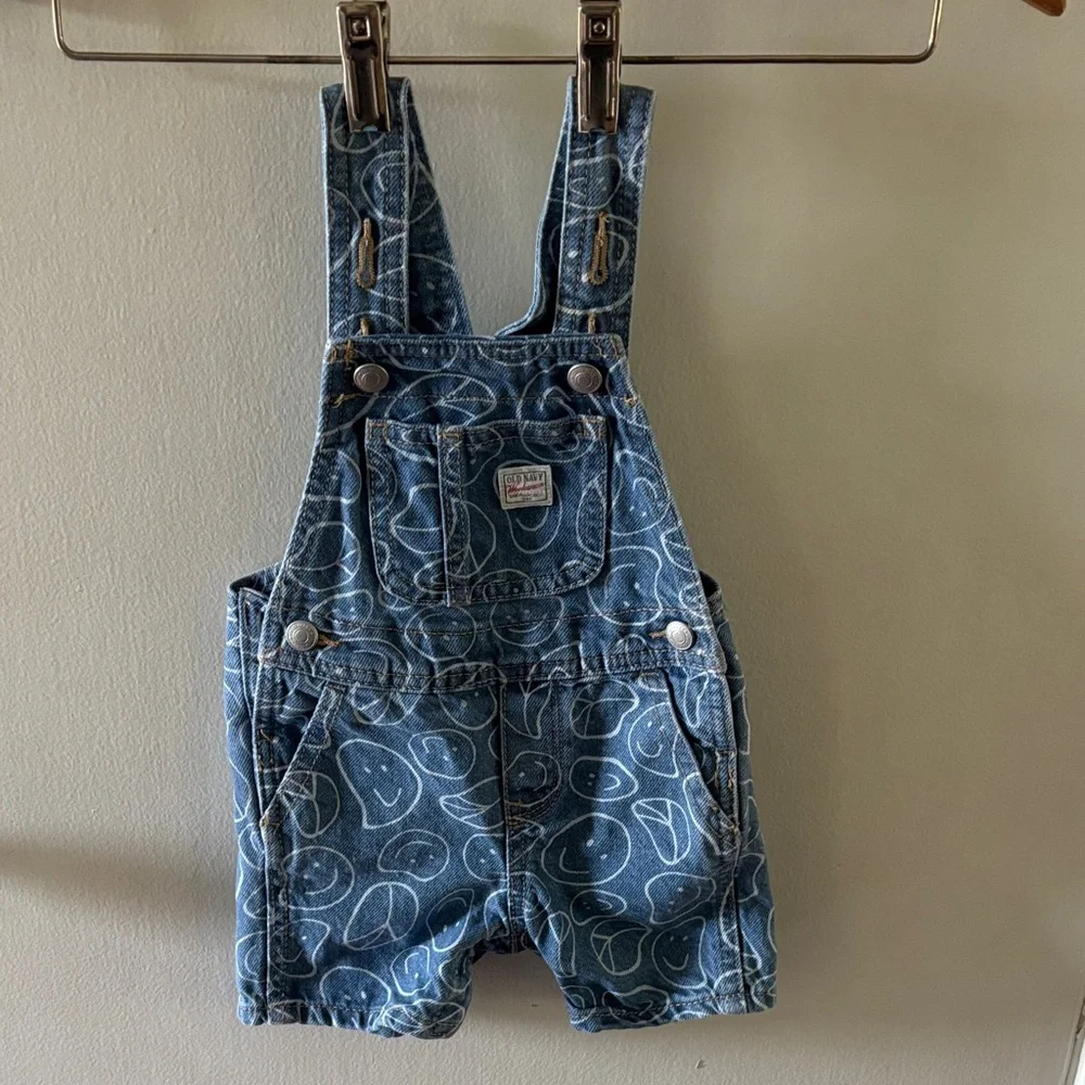 Old Navy Infant Denim Smile Shortall, 6-12 Months